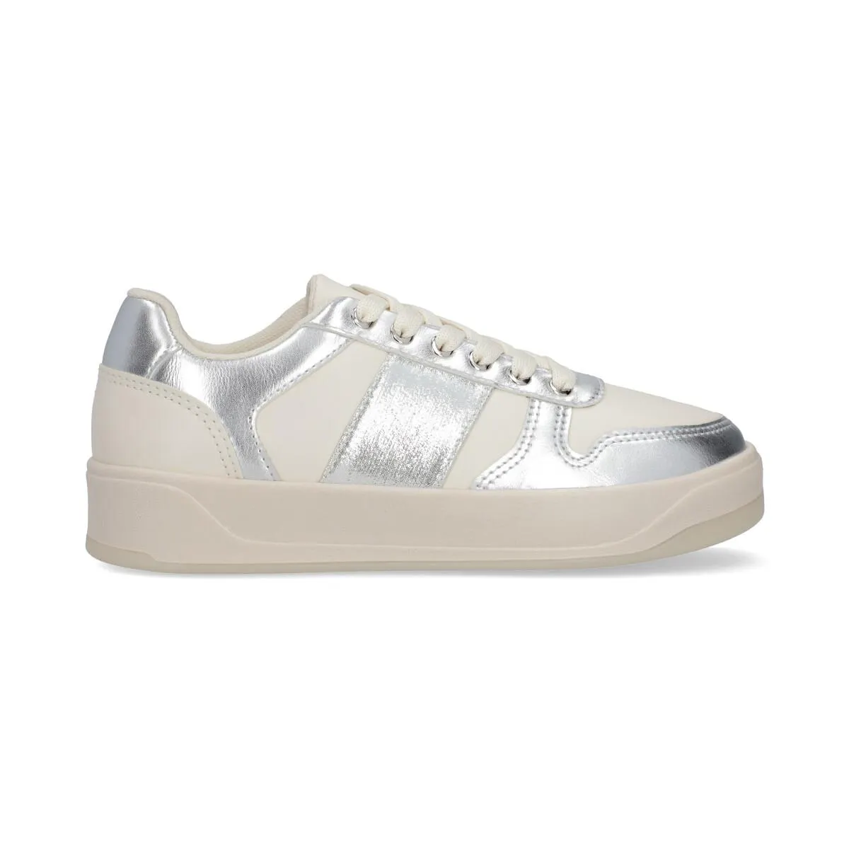 SNEAKER OZONO PARA MUJER ESTILO 653501 BLANCO - PLATA