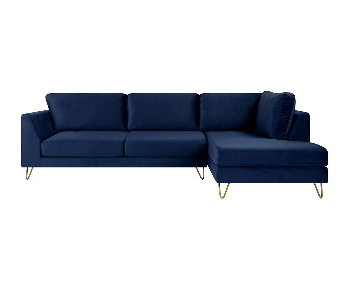 Sala esquinera derecha Yoco terciopelo - Azul marino