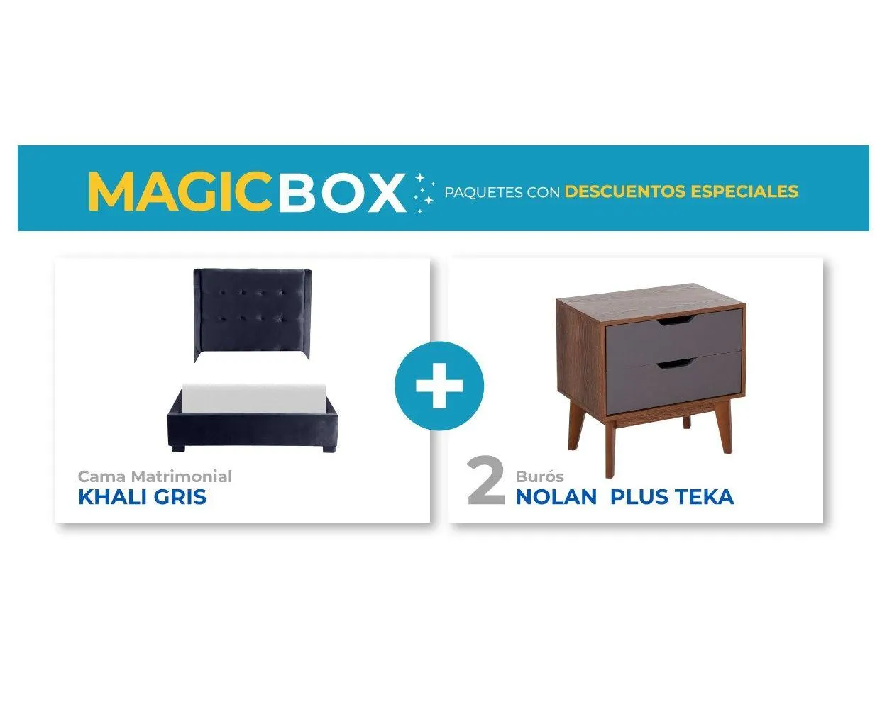 Magic Box Cama Matrimonial Khali Gris