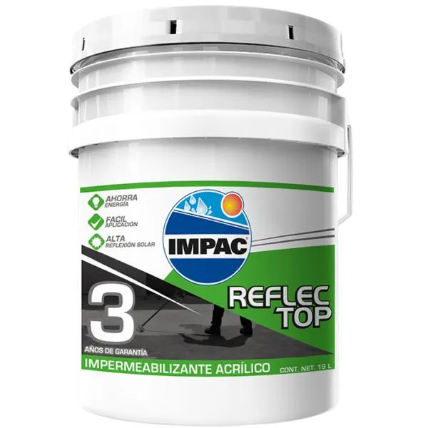 Impermeabilizante Acrílico Reflec Top 3 Años Blanco Cub 18 lts – Impac VCIIMR3BL1W