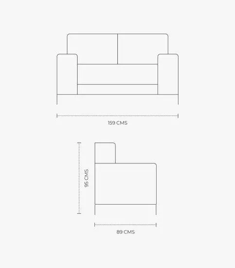 Sala Leonore Sofá Y Love en Tela Color Gris