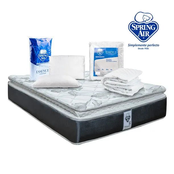 Paquete Colchon King Size + 2 Almohadas + Cubre Colchon Spring Air Smith