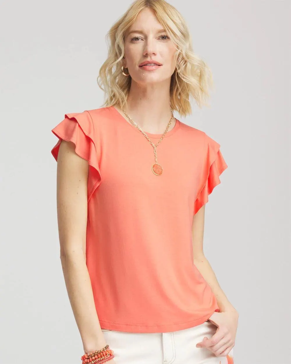 Touch of Cool ™ Flutter Sleeve Tee
