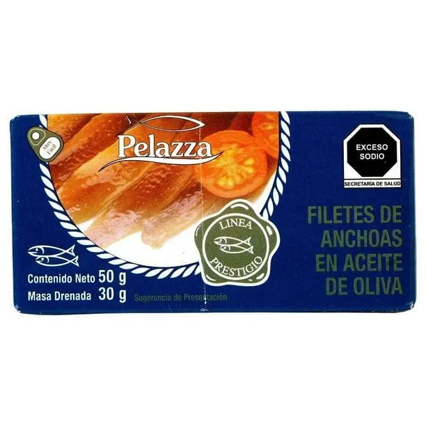 Filetes de anchoas Pelazza en aceite de oliva 50 g