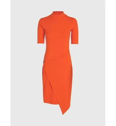 Vestido Calvin Klein Asimétrico Mujer Naranja
