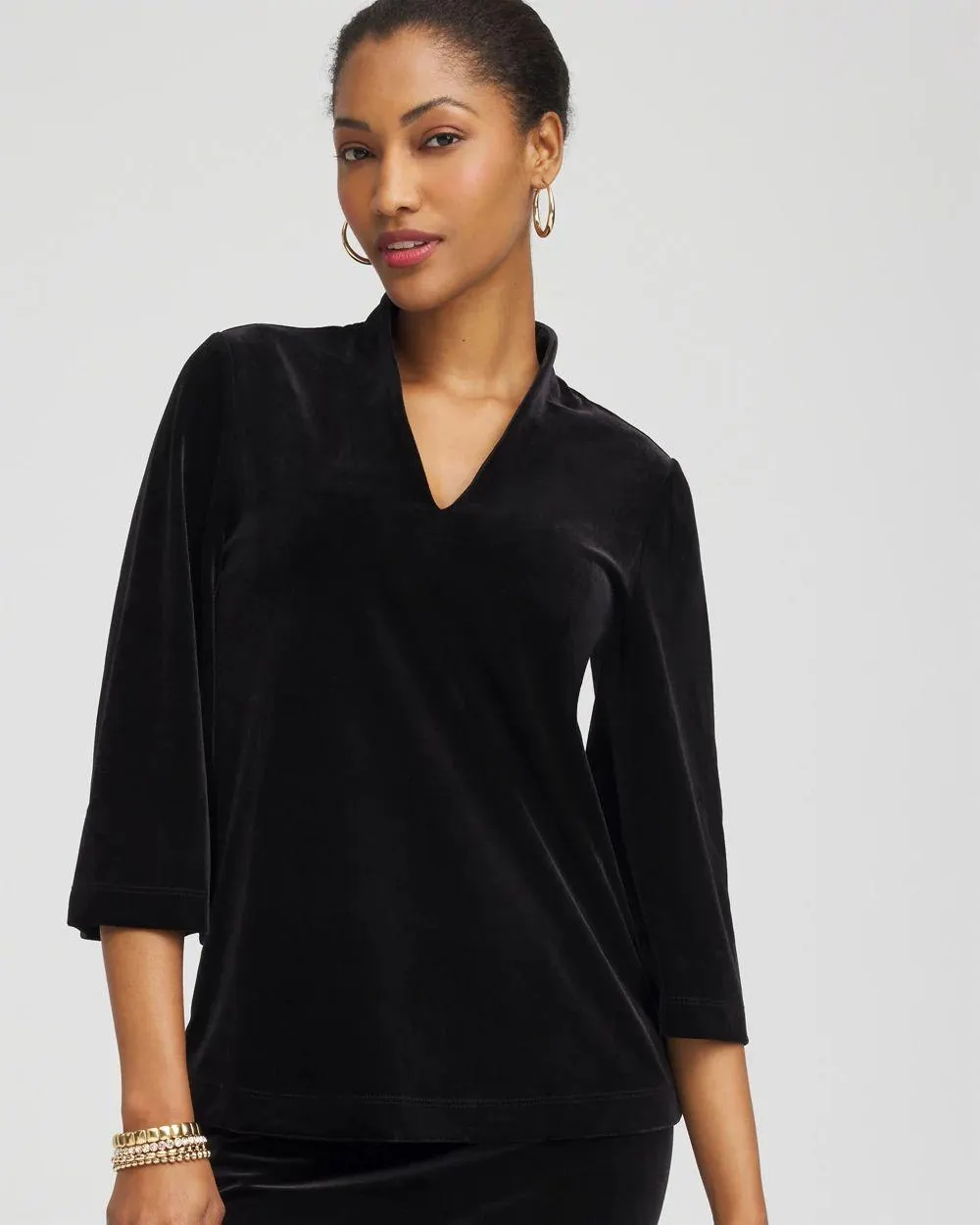 Travelers ™ Velvet V-Neck Kimono Sleeve Top