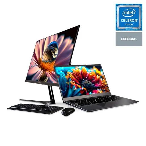 Bundle Laptop Lanix Xbook Go Intel Celeron 14 pulg. 128gb SSD 4gb RAM más Monitor LX215 21.5 pulg. Mouse y Teclado