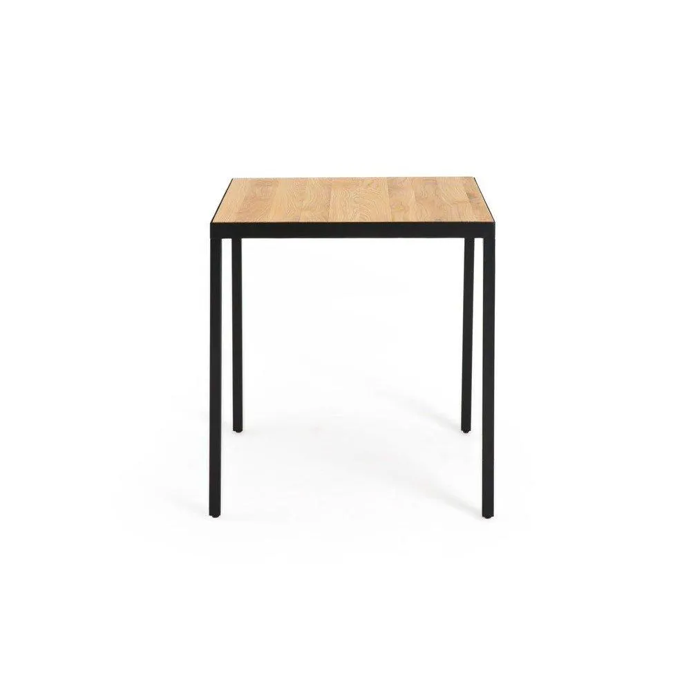 Rivera - Mesa de comedor estilo industrial para 2 personas en madera de encino