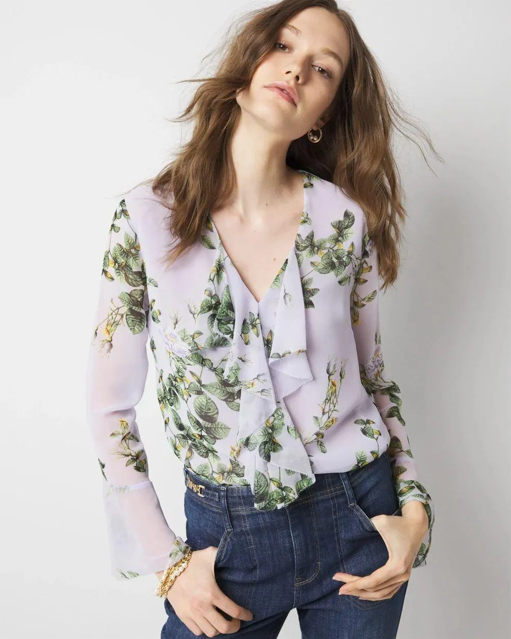 Floral Ruffle Blouse