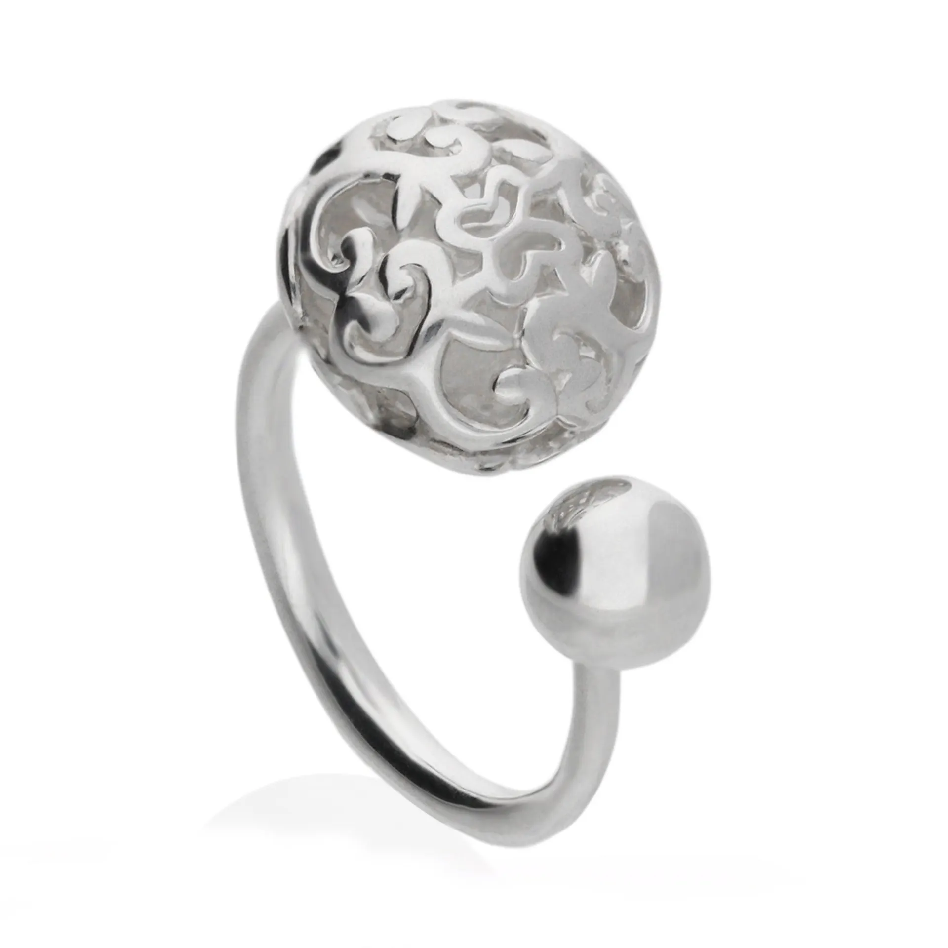 Anillo Abierto Elia Grande Plateado