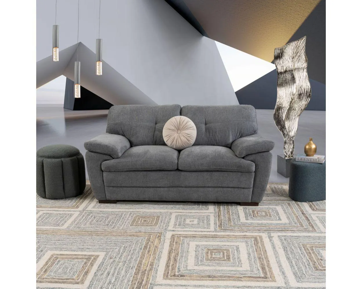 Sofá 2 Plazas Jerry Promo Gris (Boal)