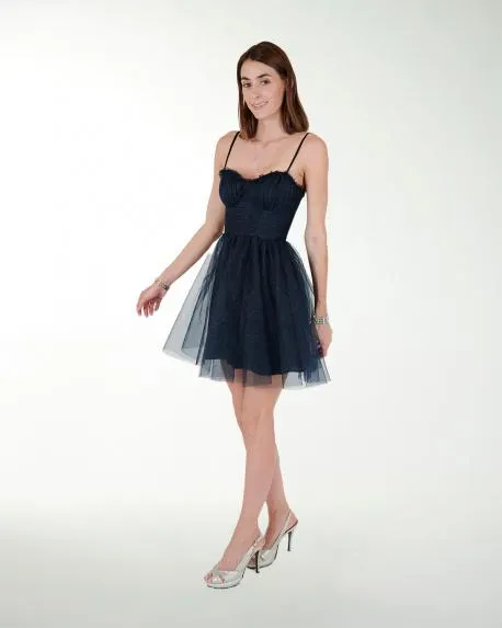 VESTIDO CC BRILLOS TIPO CORSET DRAPEADO