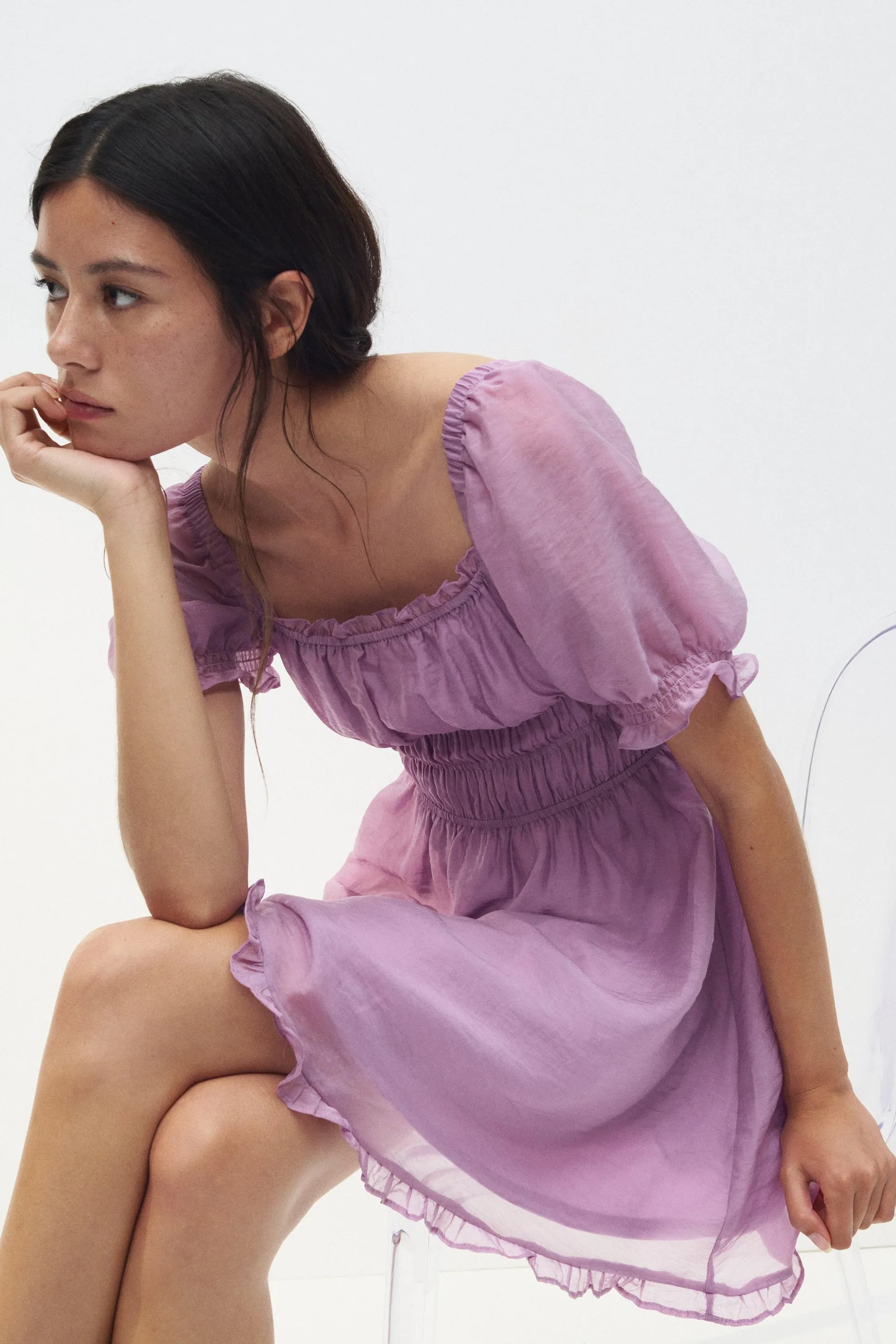 Vestido con punto smock