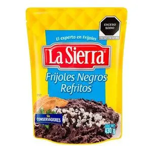 FRIJOLES REFRITOS NEGROS LA SIERRA BOLSA 430 GR.