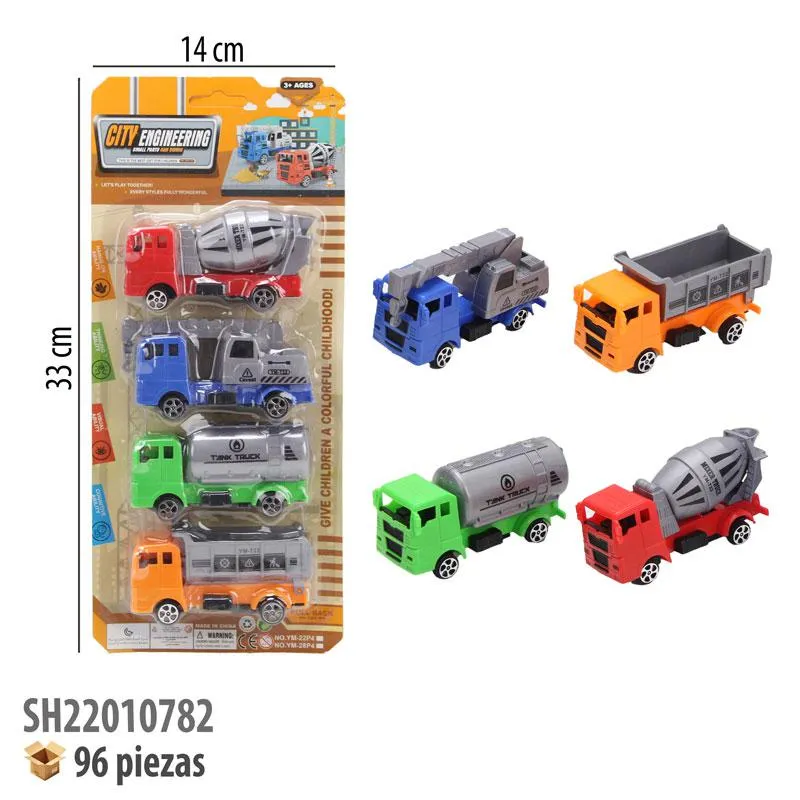 CAMIONES CONSTRUCCION 4 PIEZAS