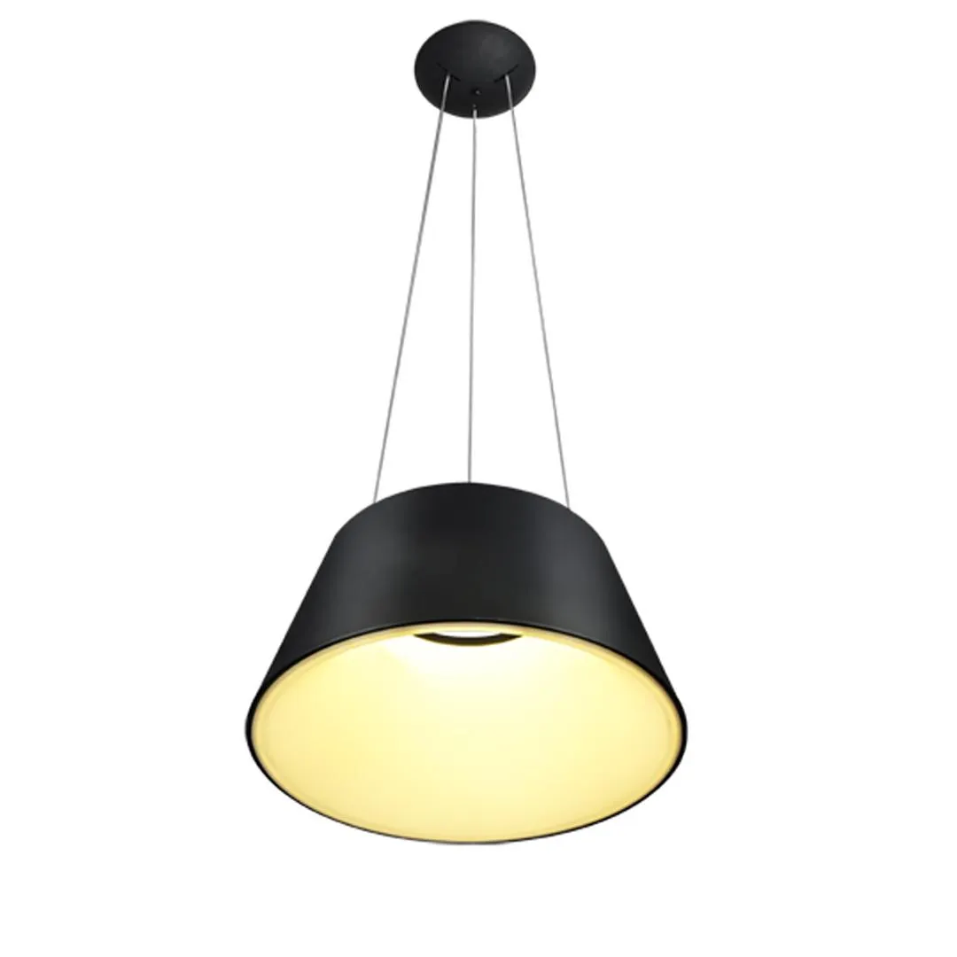 Lámpara colgante led de aluminio y acrilico en acabado negro y blanco con cable de 3m