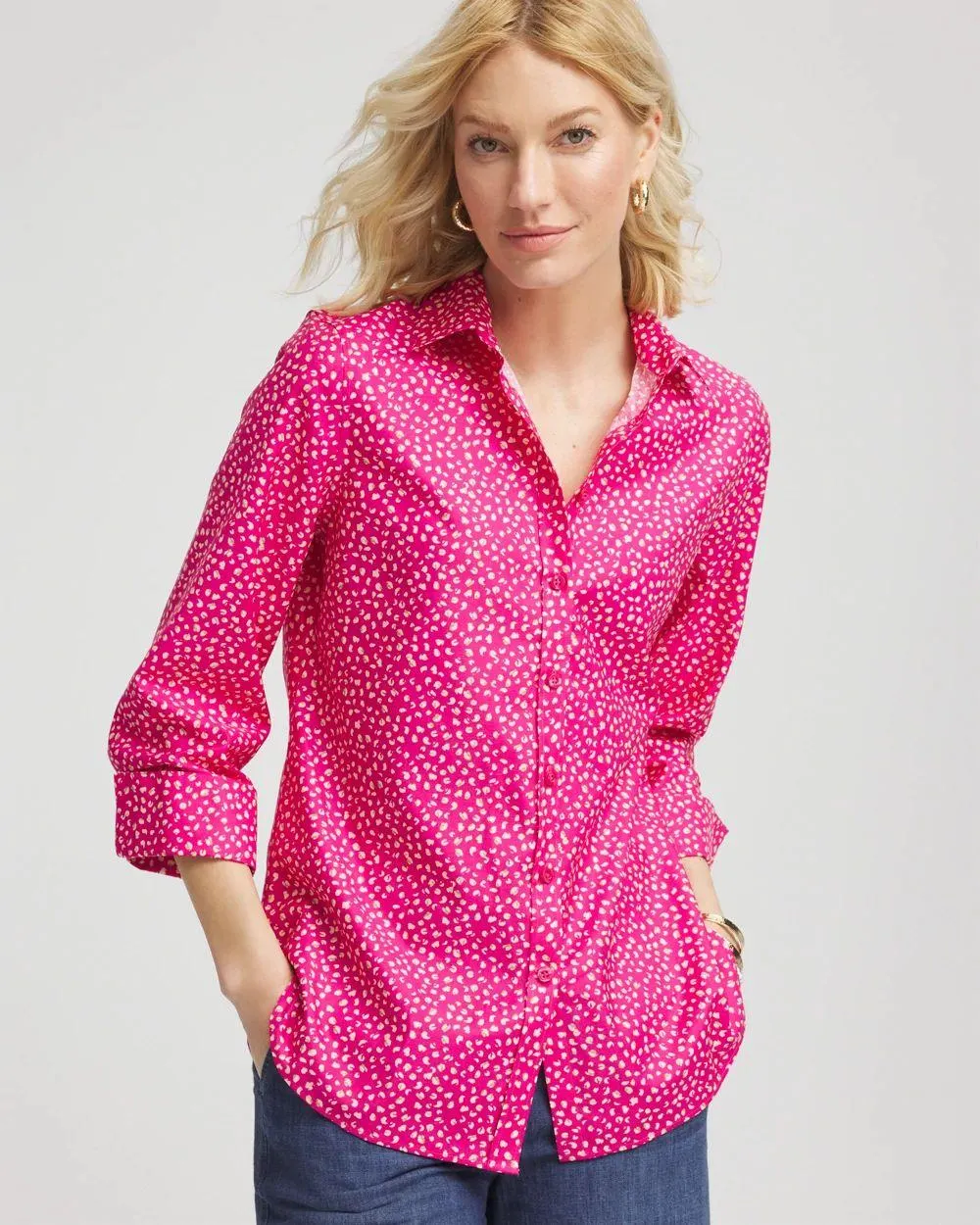 No Iron ™ Cheetah Stretch Shirt