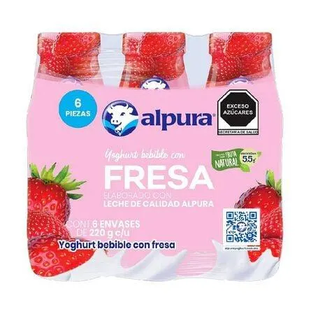 Yoghurt Bebible Fresa Alpura 6 Pack