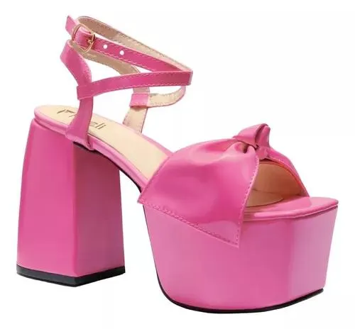 Sandalias Dama De Plataforma Barbie Vanessa Rosa Fareli