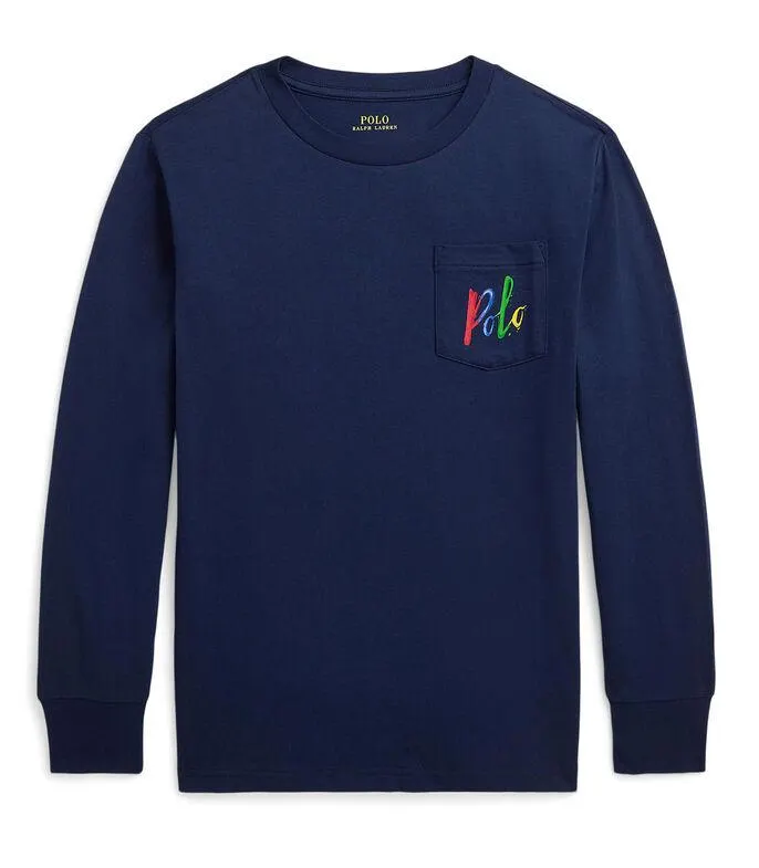 Playera con print manga larga Niño