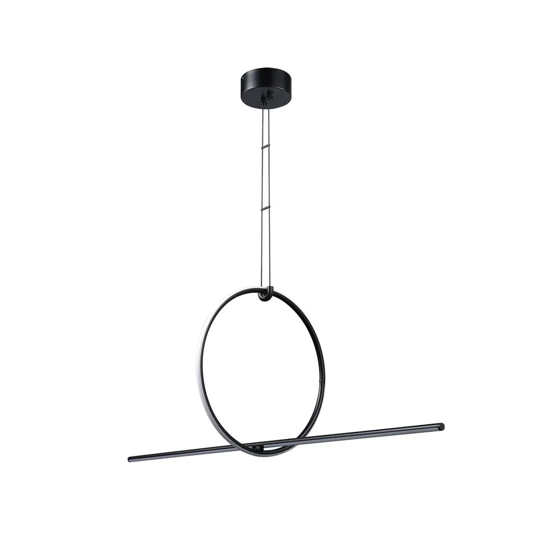 Lámpara colgante led 28W con cuerpo de aluminio, hierro y acrílico con cable de 3m.