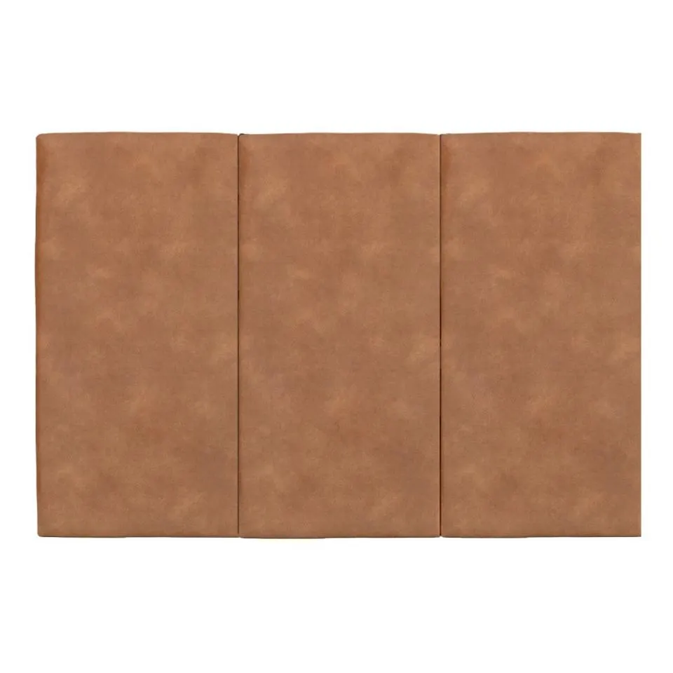 Juego de 3 Paneles Para Cabecera Modular Matrimonial /Queen Size Lunaria - Tela Tipo Gamuzado Camel