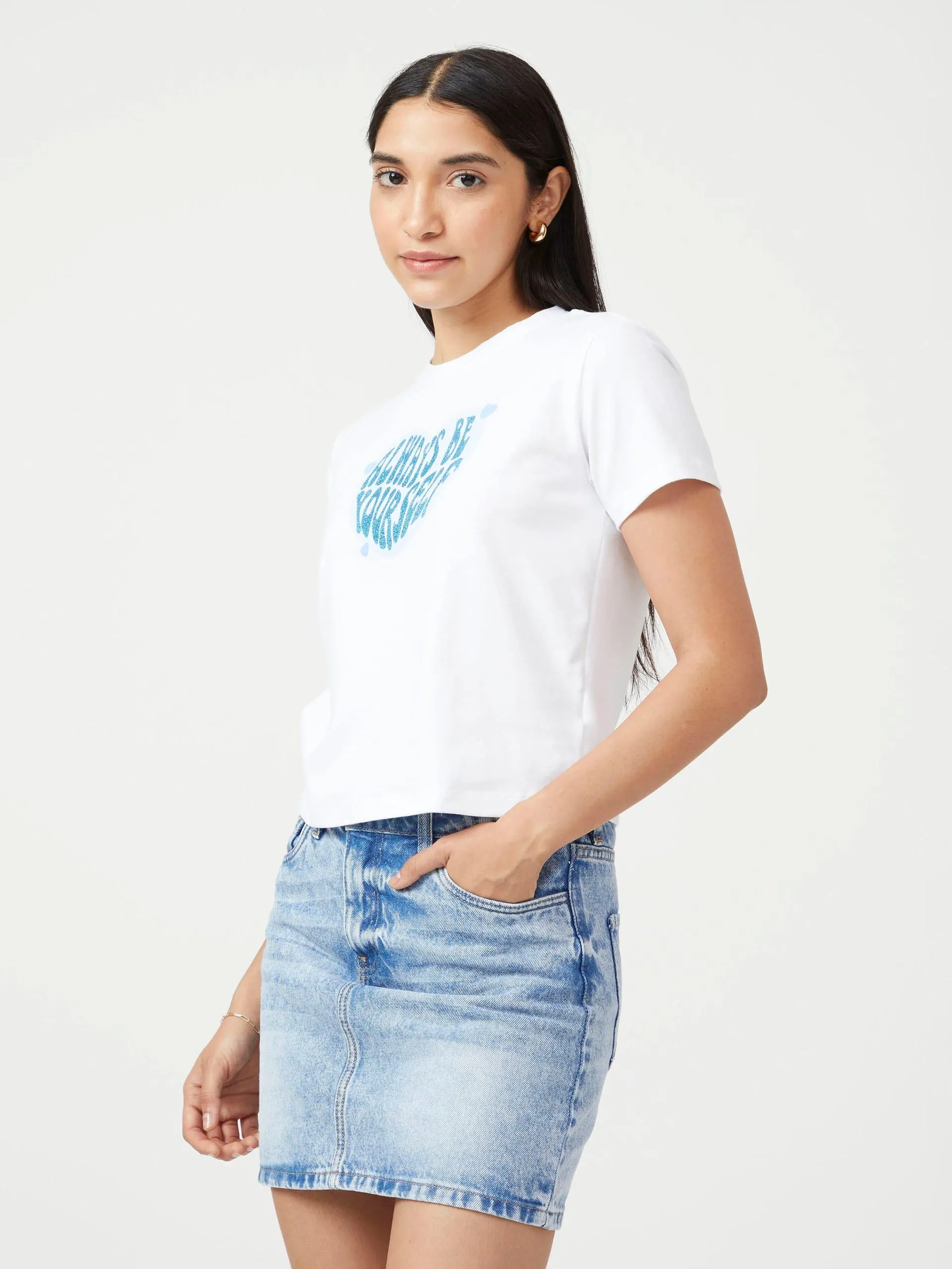 Playera Manga Corta Estampado Corazón