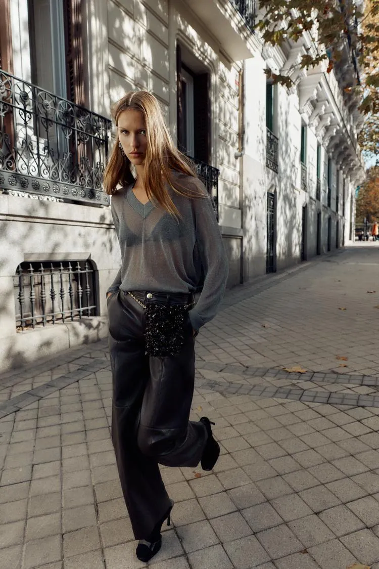 SUÉTER OVERSIZE PUNTO HILO METALIZADO