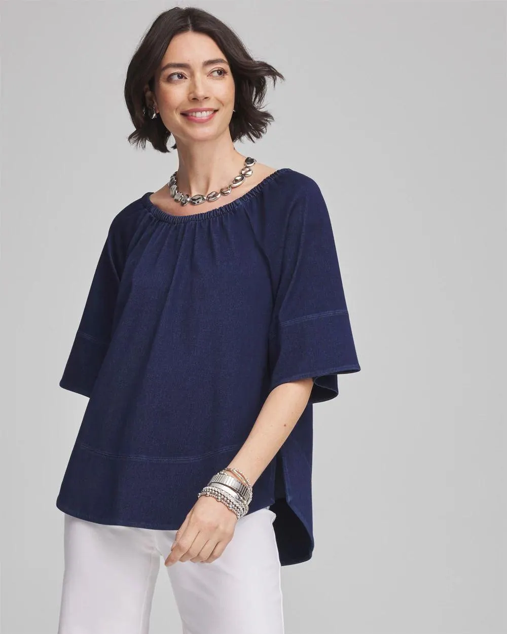 Off-the-Shoulder Denim Top