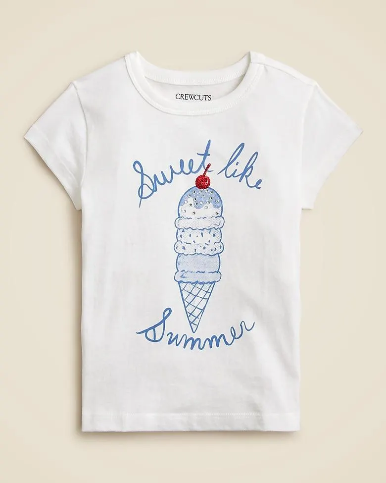 Girls' short-sleeve "sweet like summer" graphic T-shirt