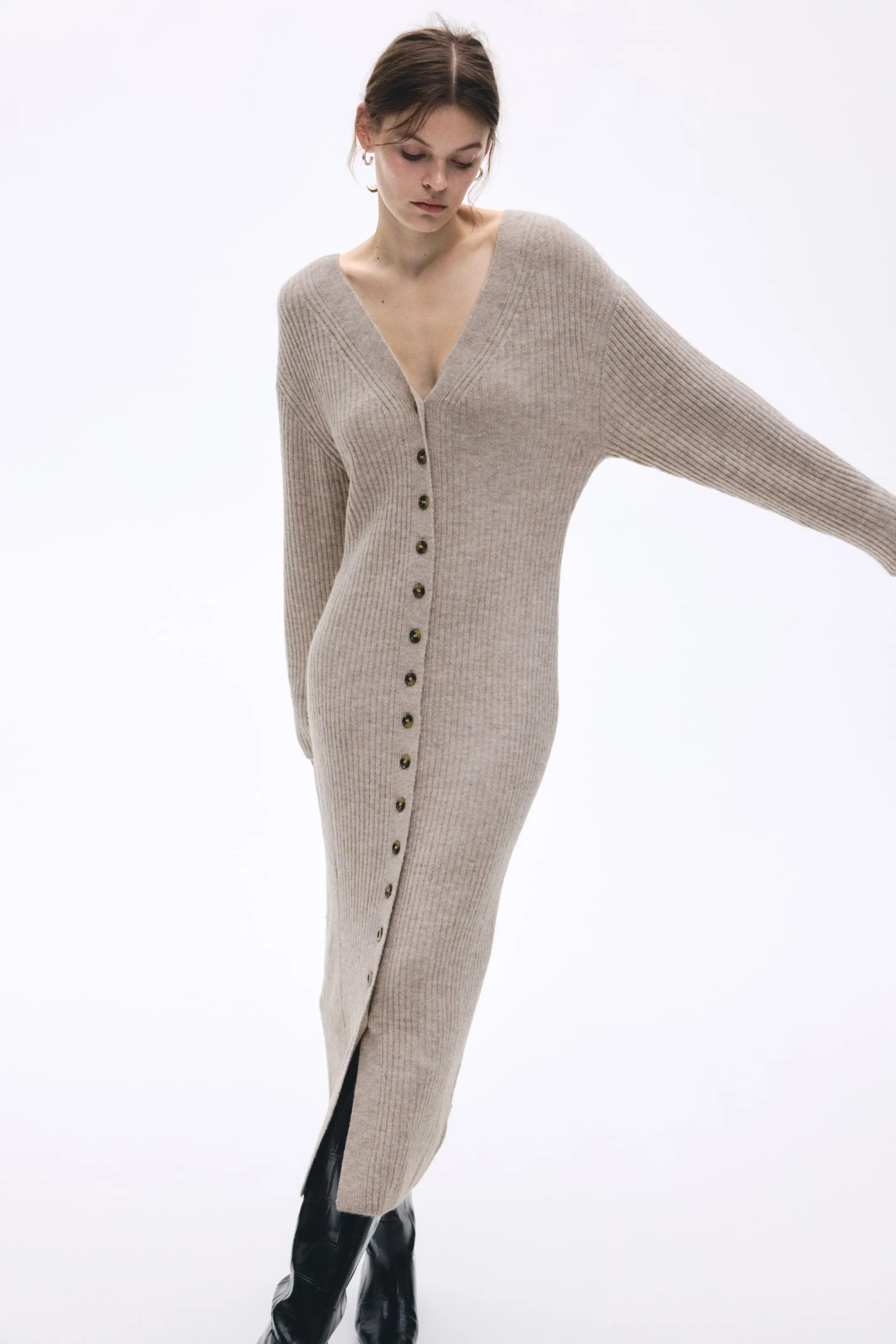 Vestido en tejido acanalado