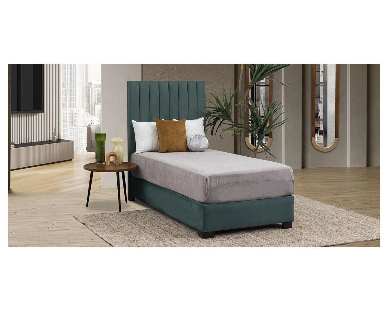 Cama Individual Megan Verde Esmeralda