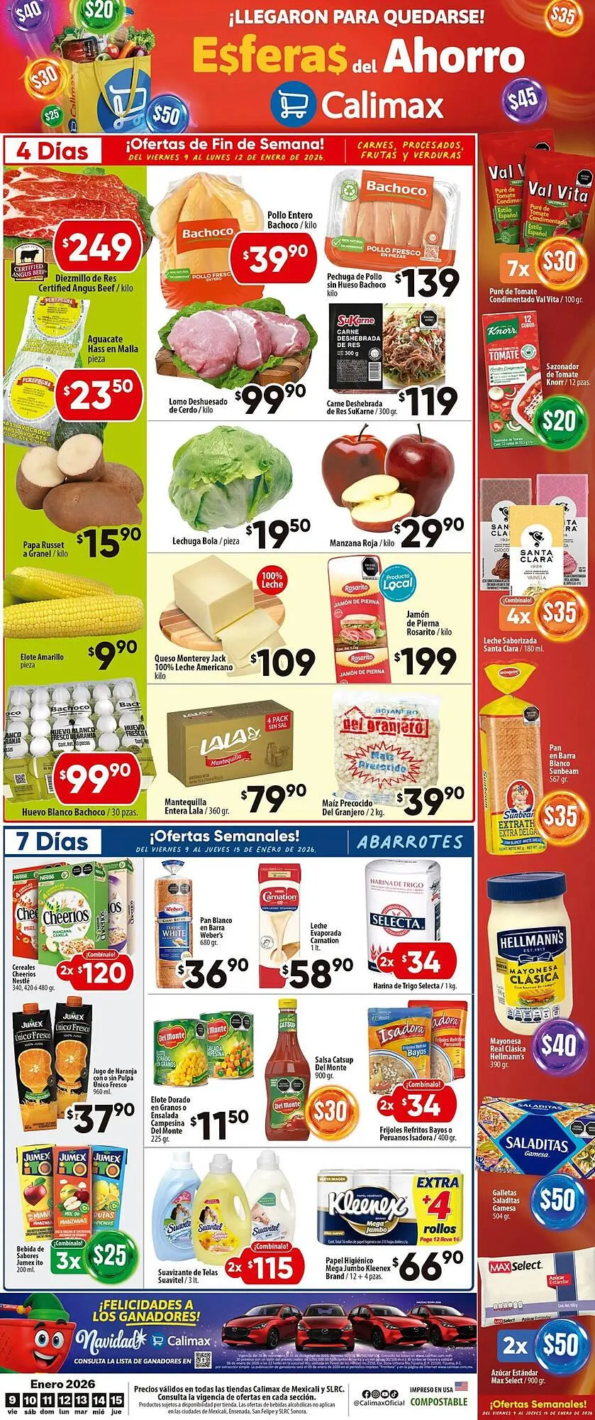 Catálogo de Folleto Calimax 9 de enero al 13 de enero 2026 - Pagina 1