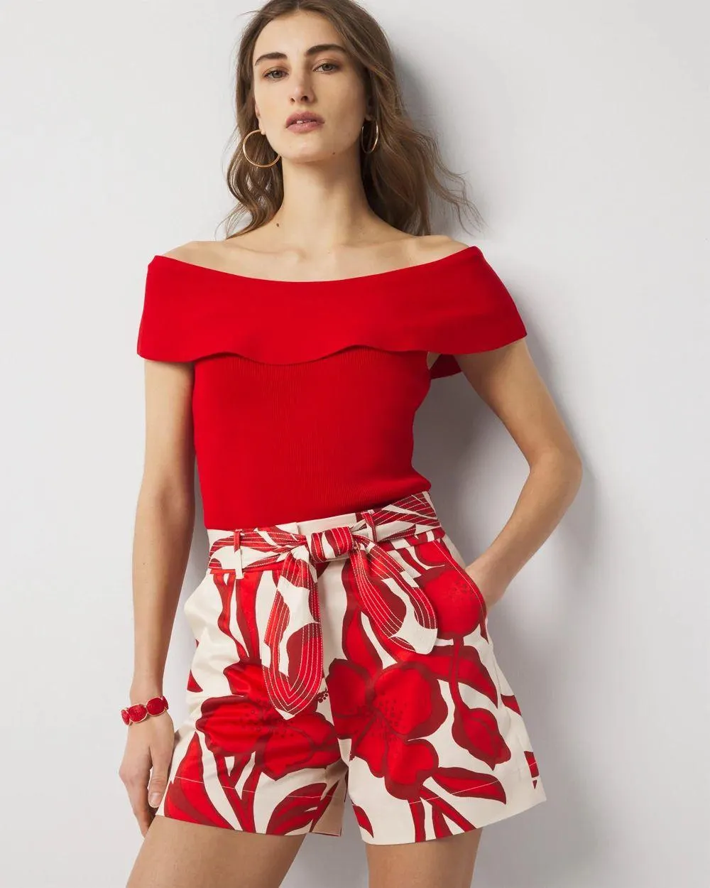 WHBM FORME ™ Sculpt Stretch Off-the-Shoulder Sweater