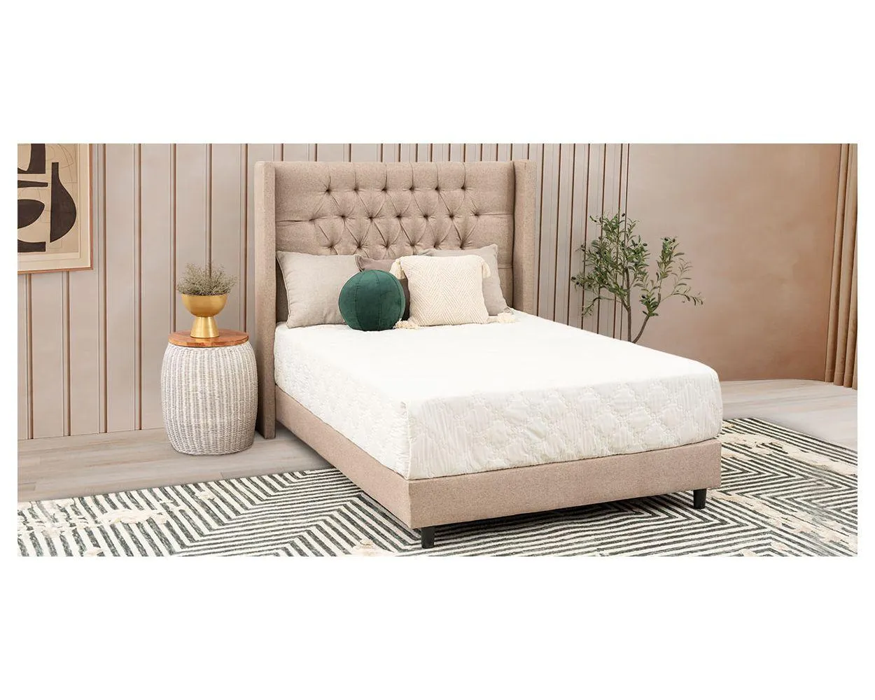Cama Matrimonial Estela Beige