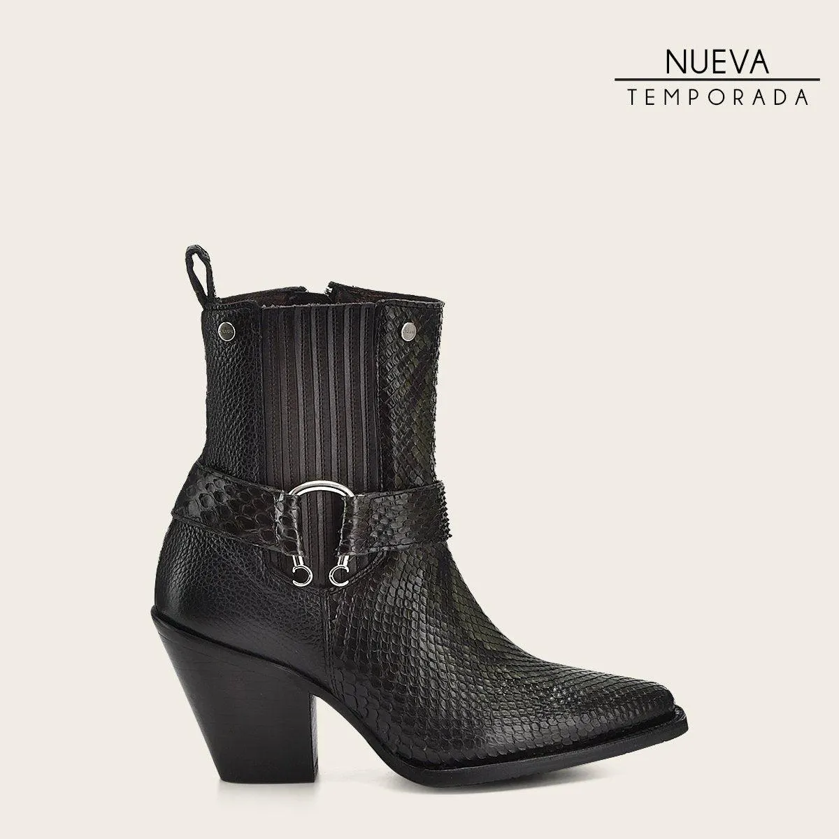 Botín en piel genuina de pitón..