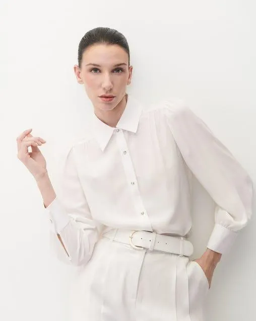 Blusa Camisera Con Botones Cristal