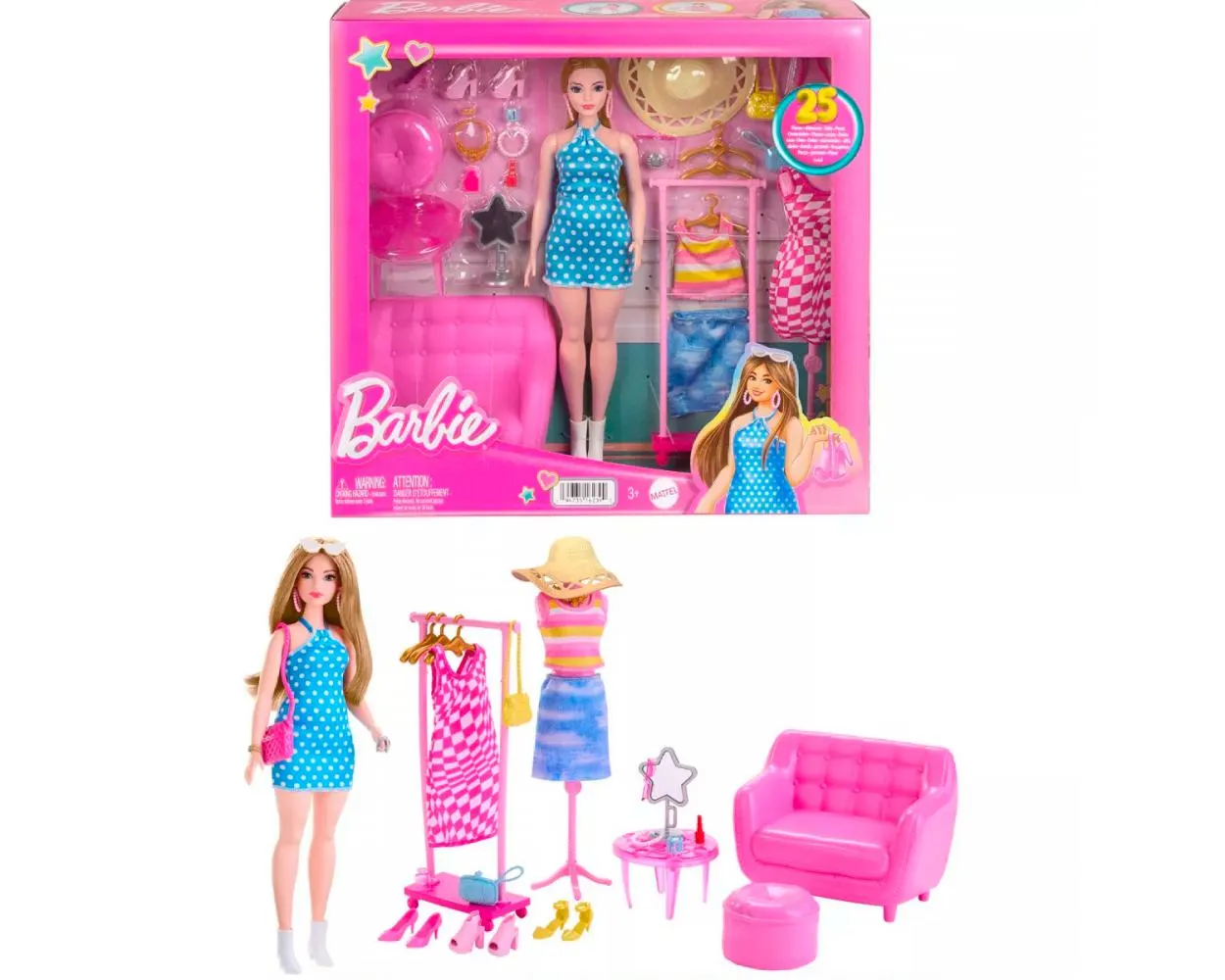 Muñeca Marca Barbie Estilista Y Armario