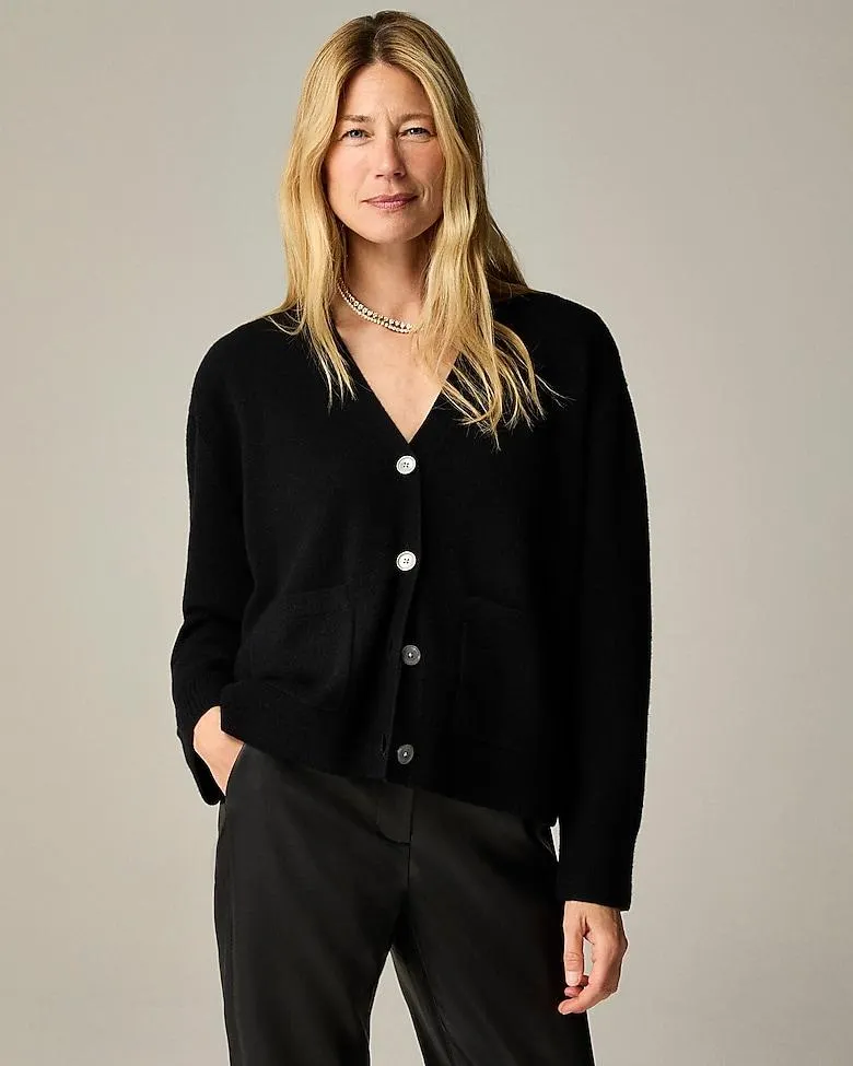 Cashmere patch-pocket cardigan