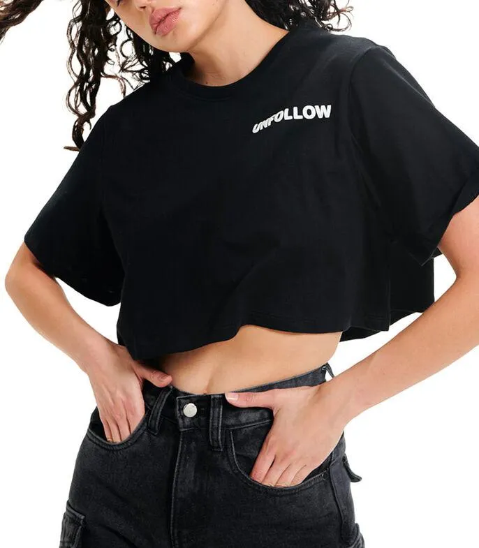 Playera corta con logo Mujer