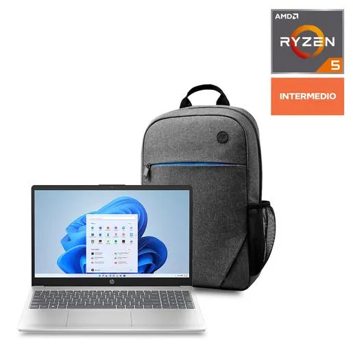 Laptop HP más Mochila 15-fc0002la AMD Ryzen 5 15.6 pulg. 512gb SSD 16gb RAM