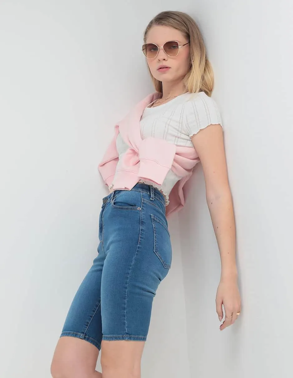 Bermuda Aéropostale de mezclilla para mujer