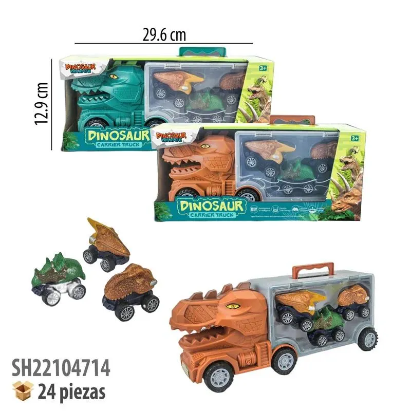 TRAILER DINOSAURIO CON CARROS FRICCION