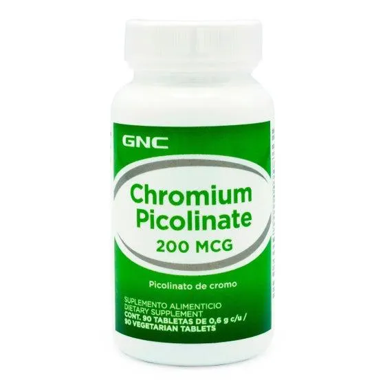 Picolinato de Cromo 200 mcg GNC 90 Tabletas