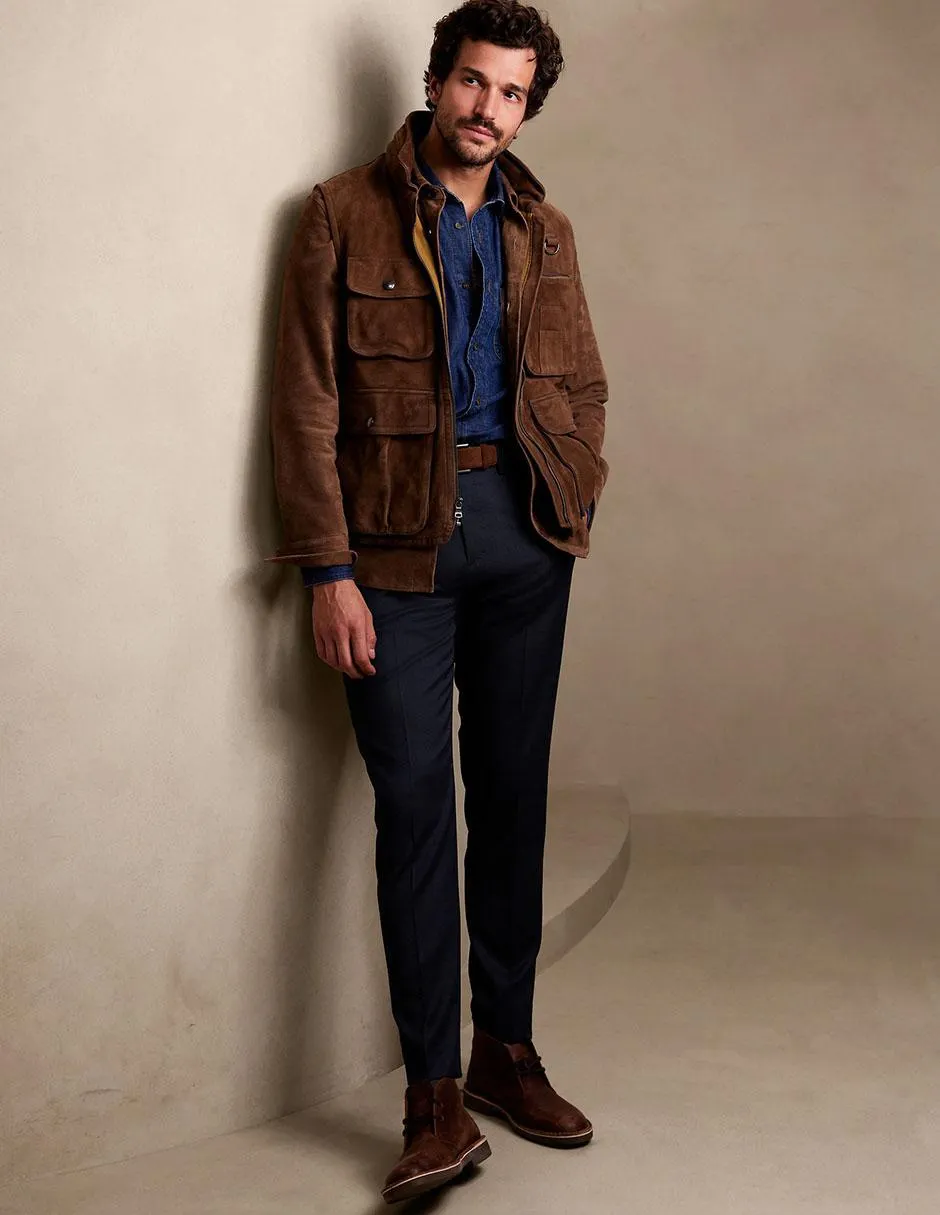 Pantalón slim de algodón para hombre