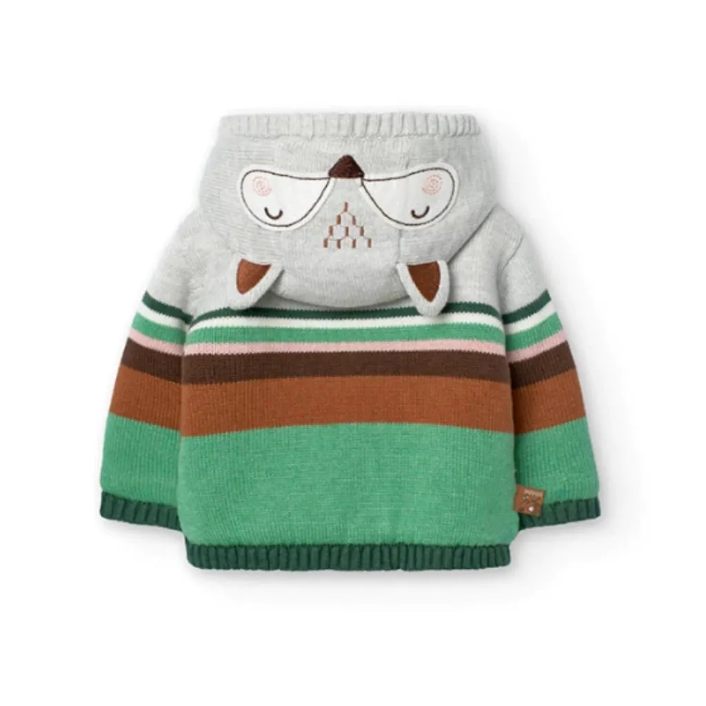 129002-Suéter de niño, gris con rayas