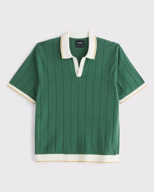 Blocked Johnny Collar Sweater Polo