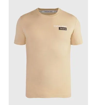 Playera Calvin Klein Logo Estampado Hombre Beige