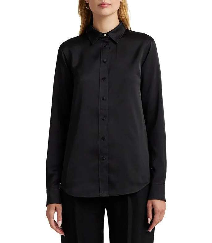 Camisa Charmeuse De Satén Mujer