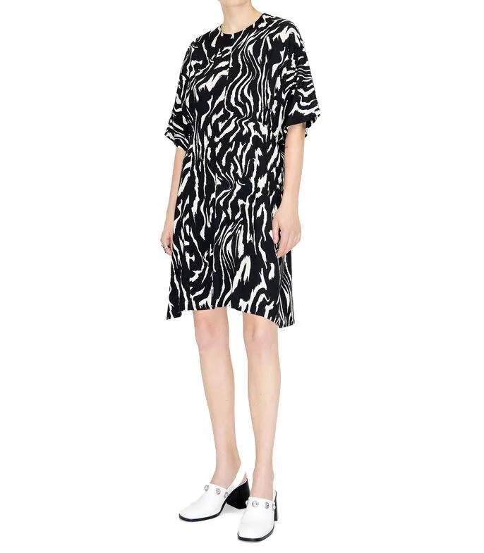 Vestido corto de manga corta estampado Mujer